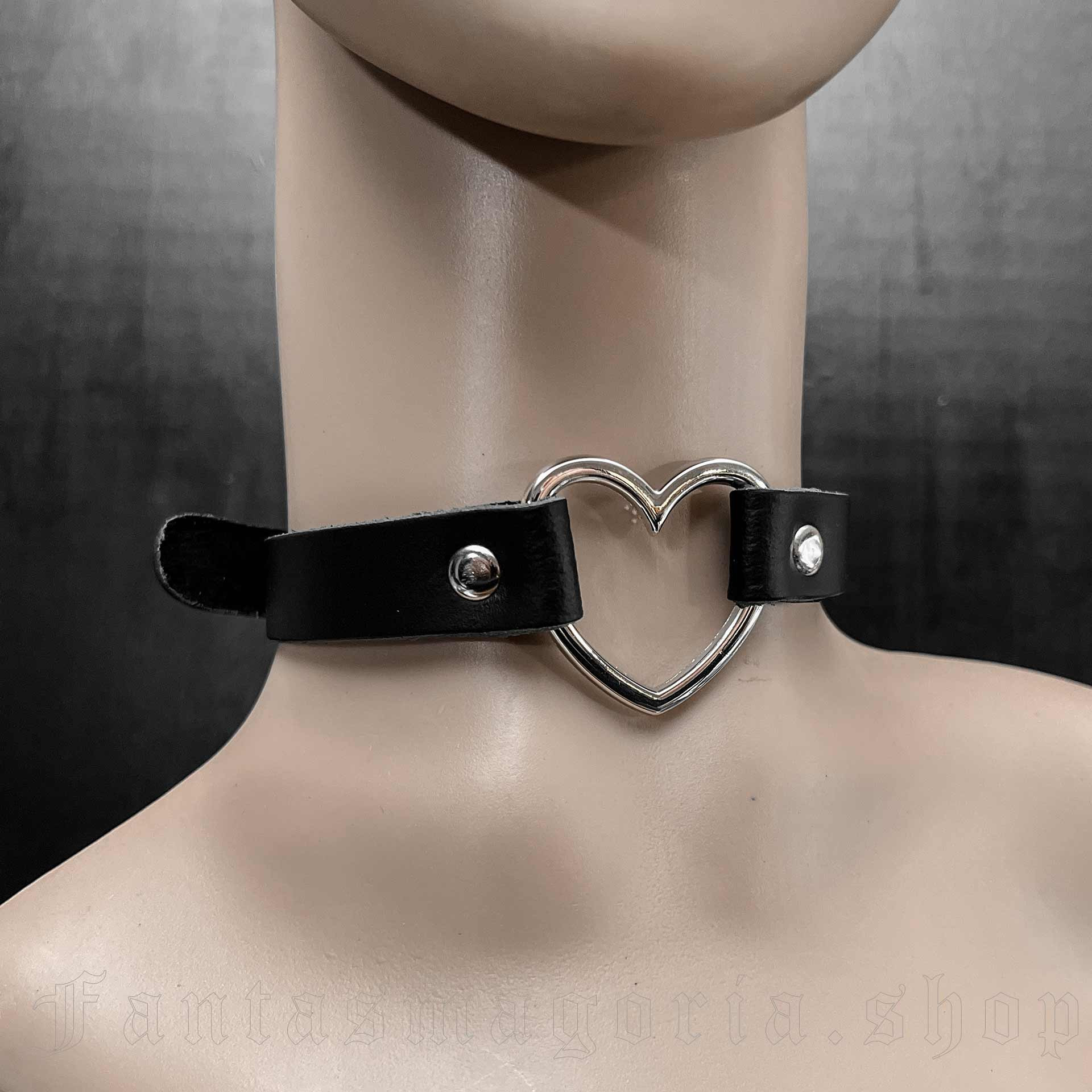 PU Leather Choker Necklace Adjustable Heart Chain Neck Collar Goth Punk  Jewelry | eBay