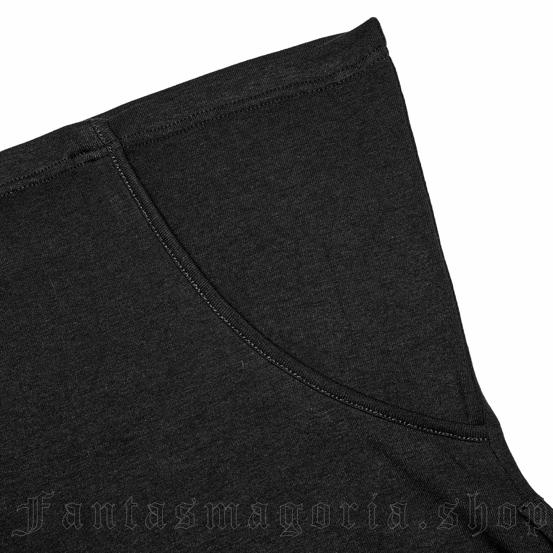 Women`s techwear black mesh detail top.