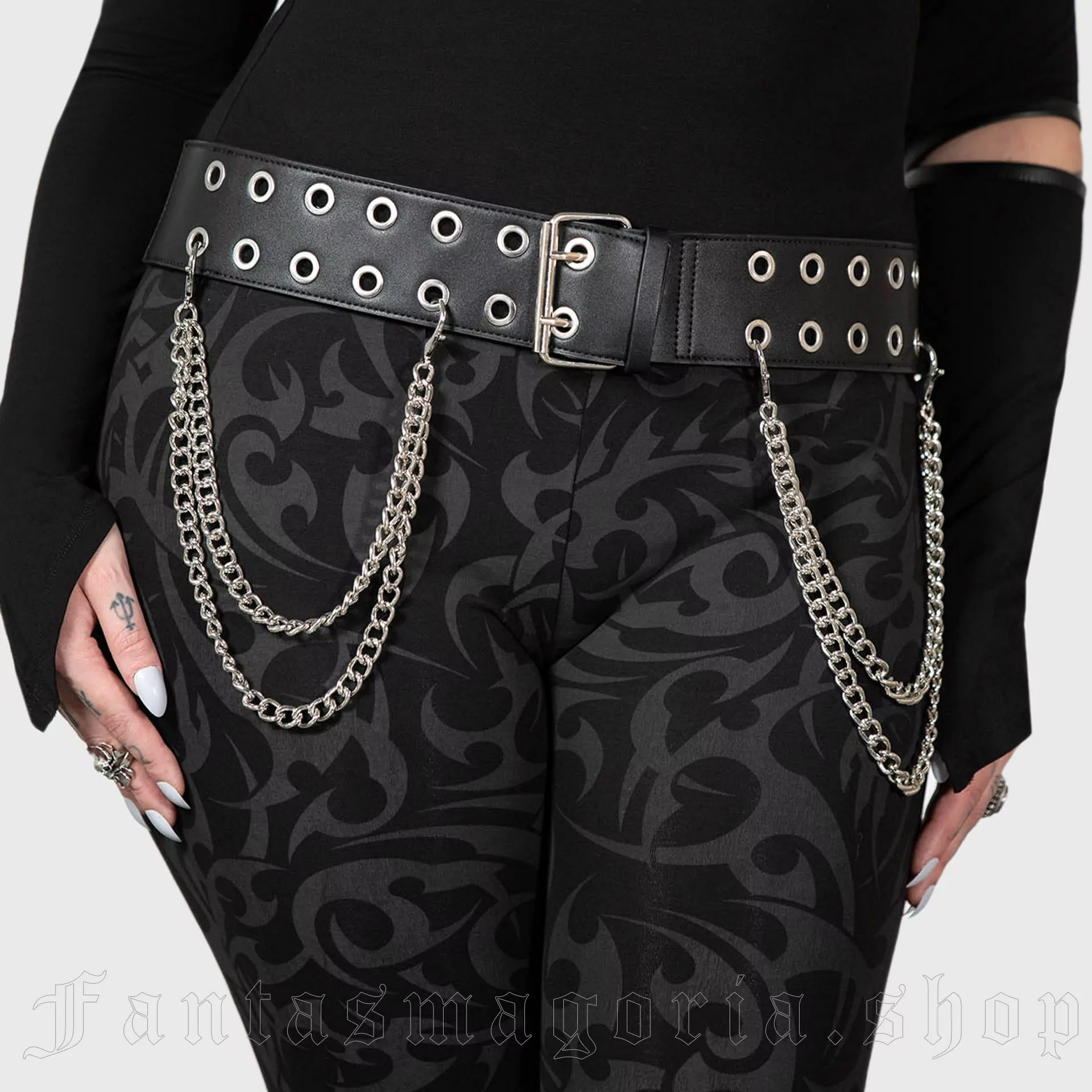 Gothic Wide Faux Leather Belt - Killstar KSRA007791