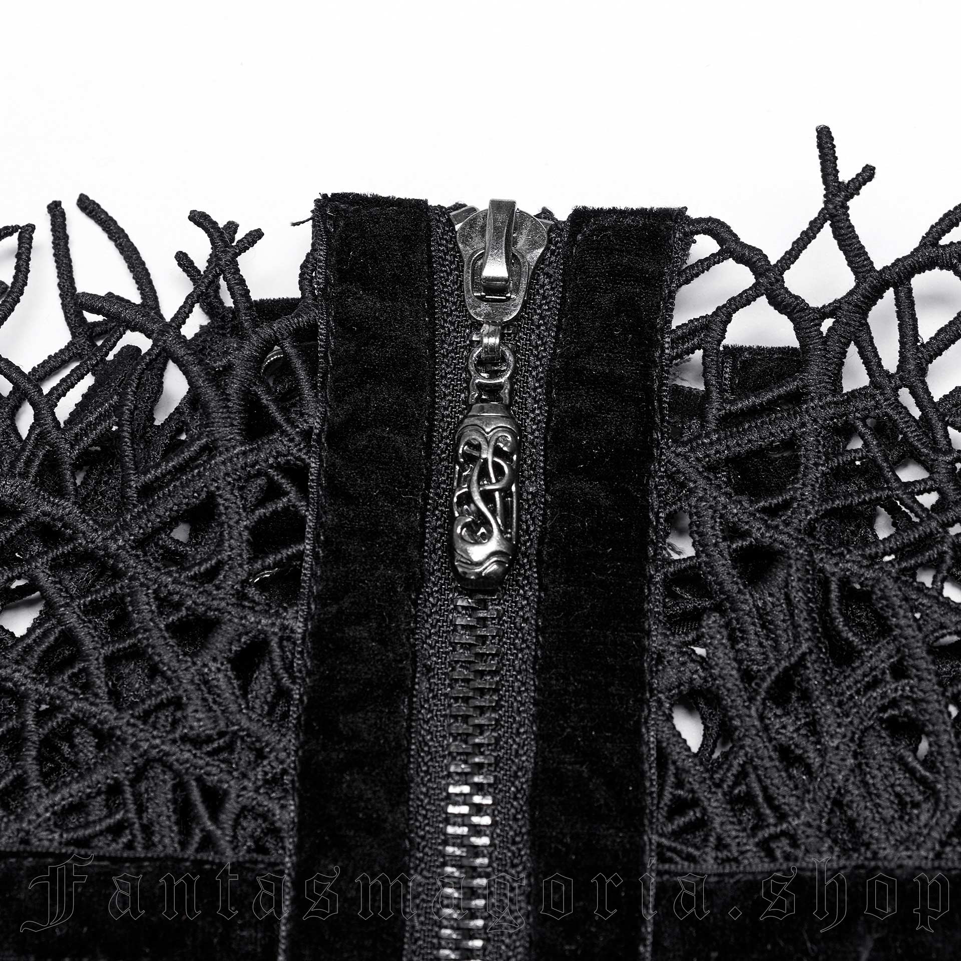 Gothic abstract lace applique corset belt.