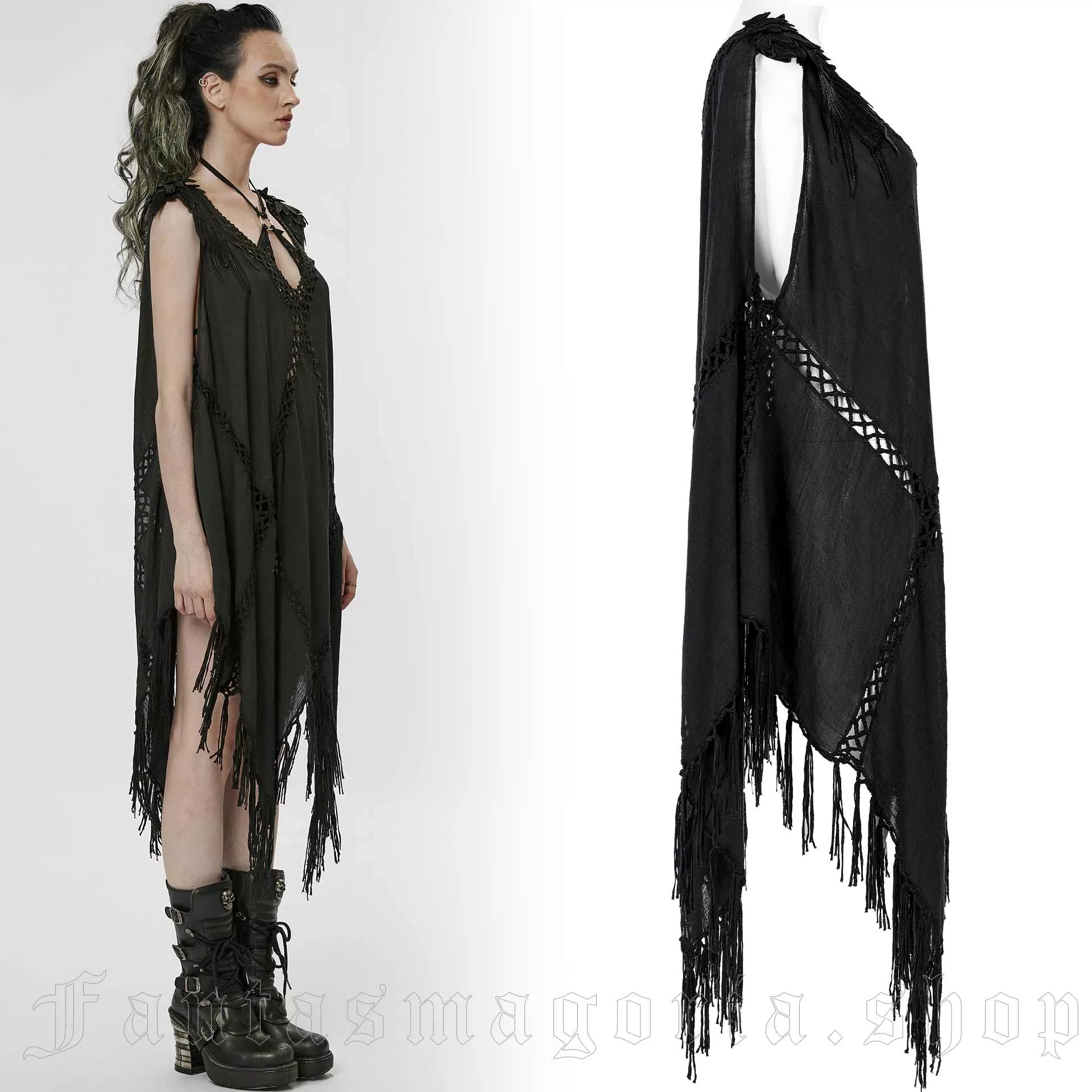 Witchy Gothic Lace Crochet Halter Top Goth Festival Crochet Crop Top -   Canada