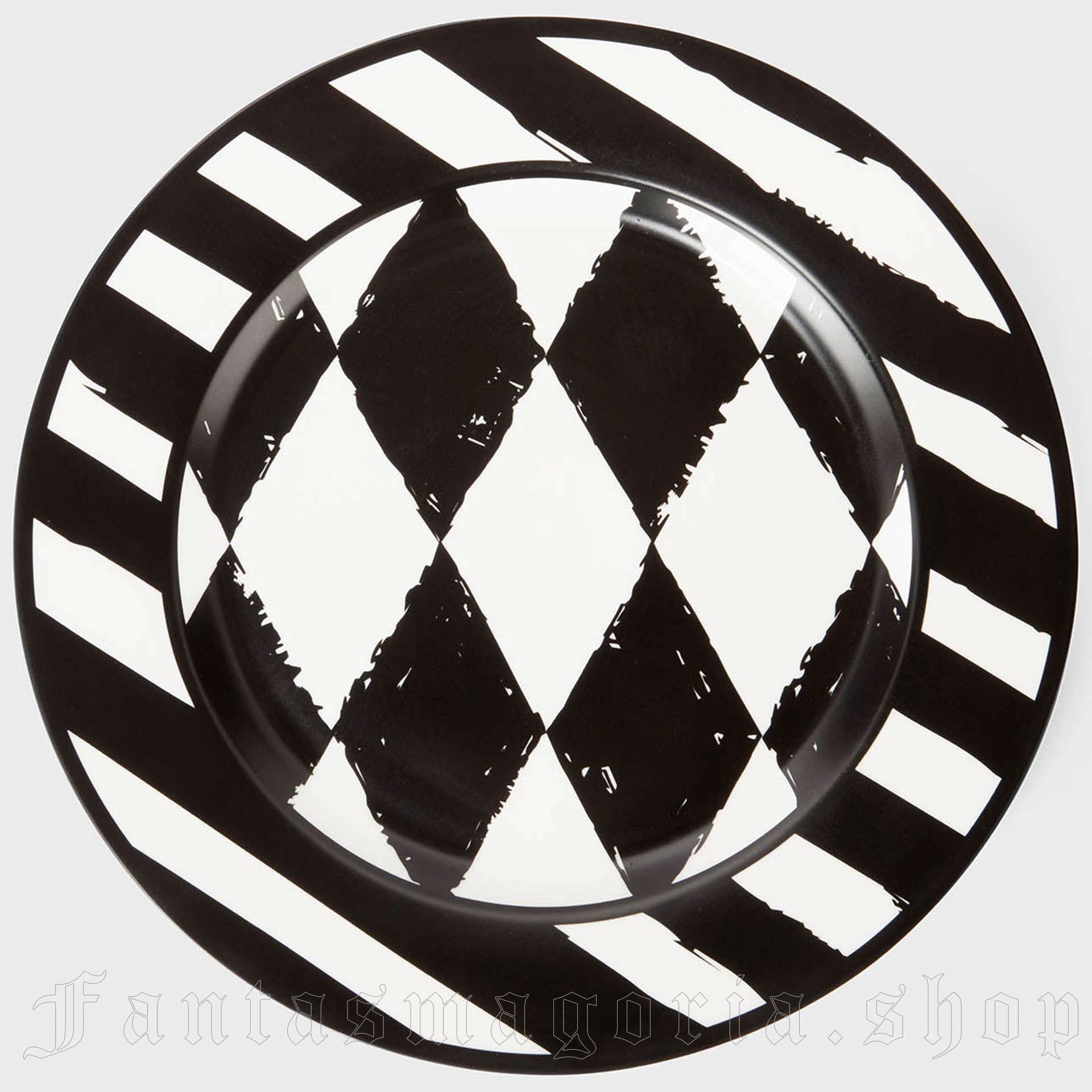 Gothic Carnival Black and White Plate - Killstar KSRA008196
