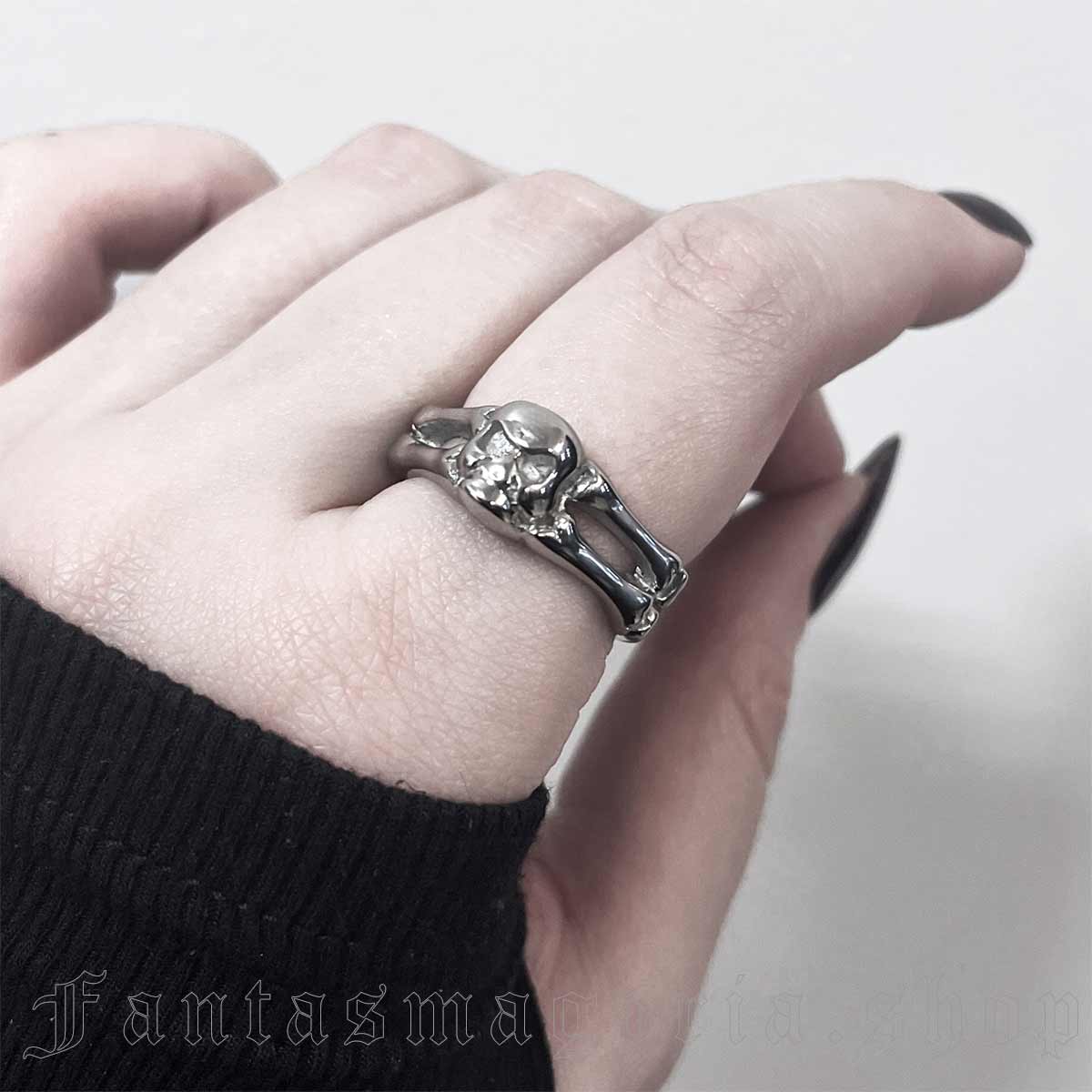 Onvermijdelijk overhandigen krab Skull and Bones Ring - NoName | Fantasmagoria.shop