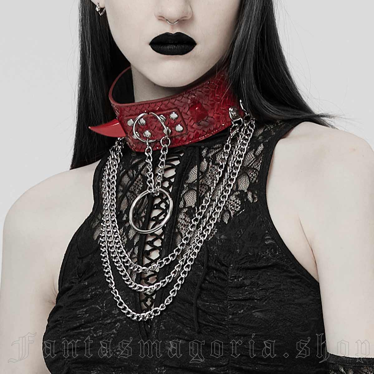 EYES Pastel Goth Halloween Choker With Chain Collar Alternative