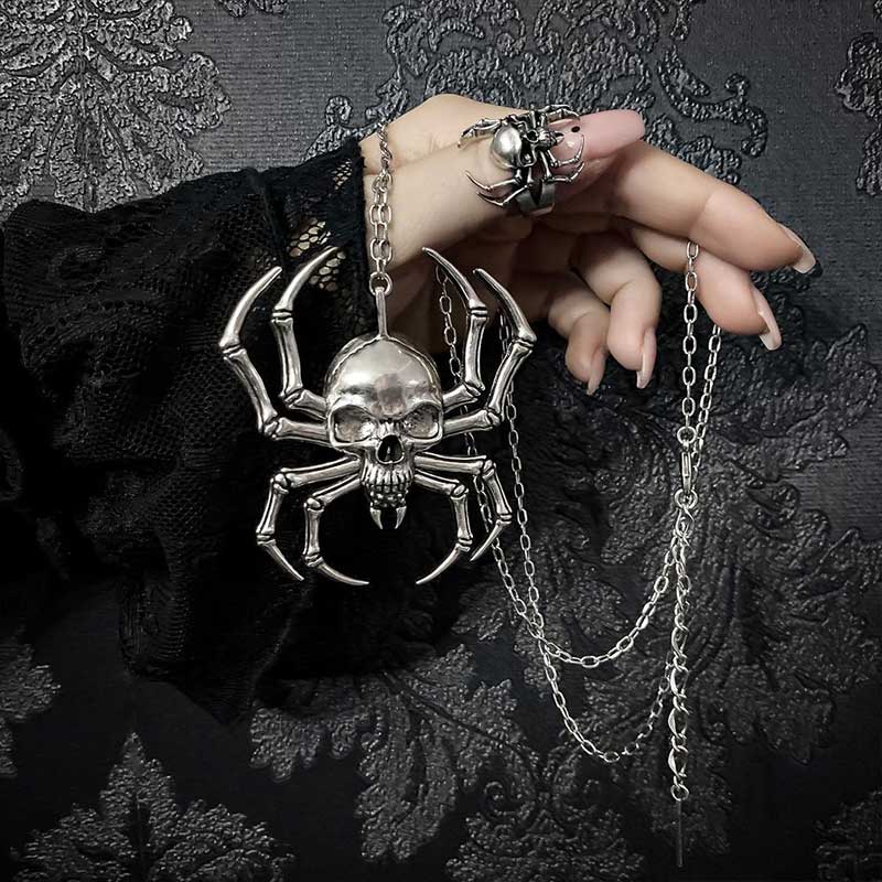 Female hand with Spider jewelry