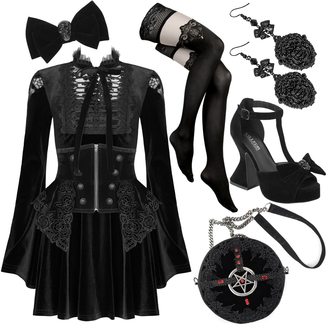 Romantic Goth Outfit Idea