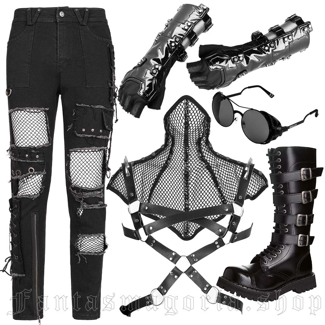 Cyberpunk Club Goth Men's Outfit