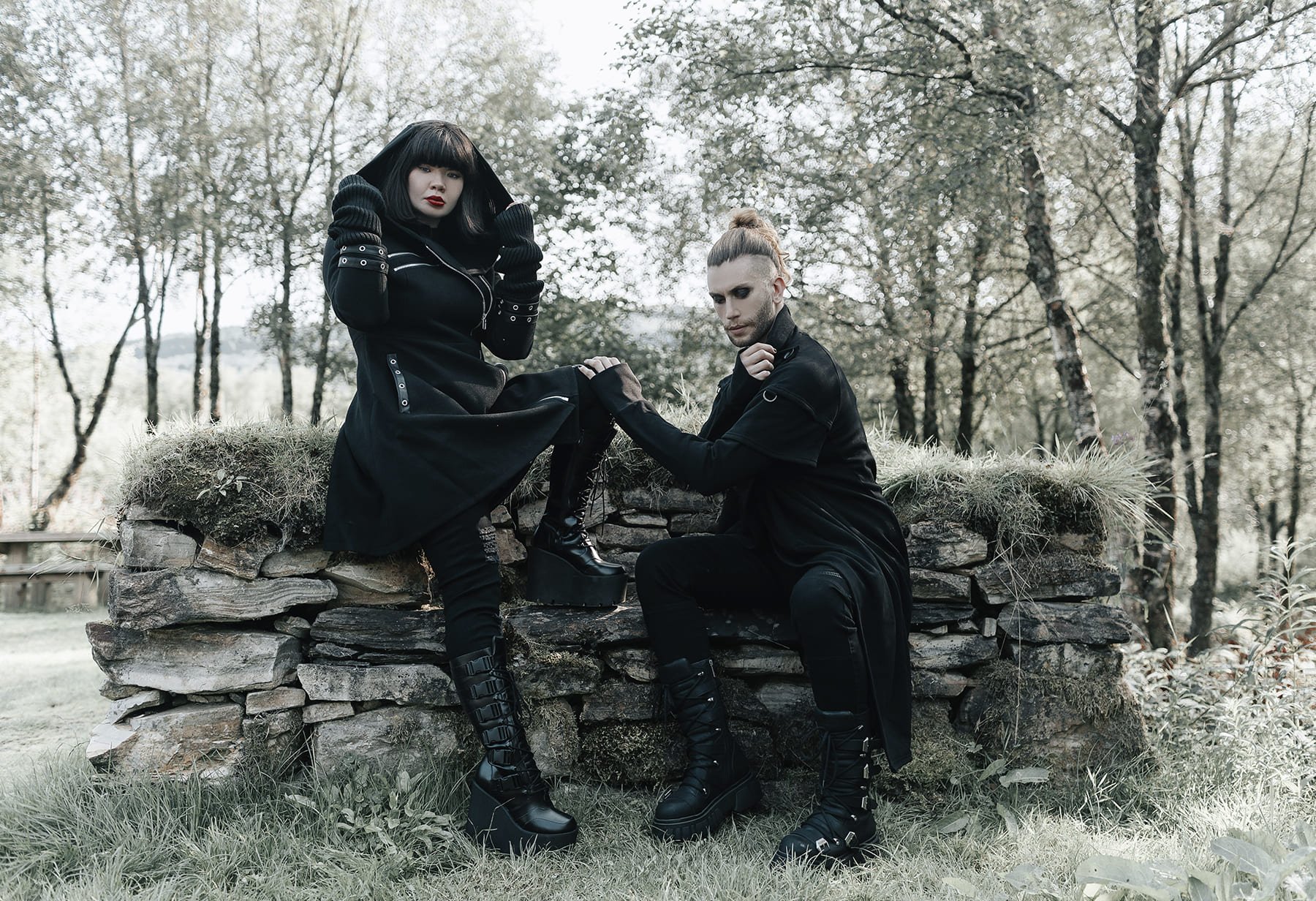 winter gothic styled coats and sweater