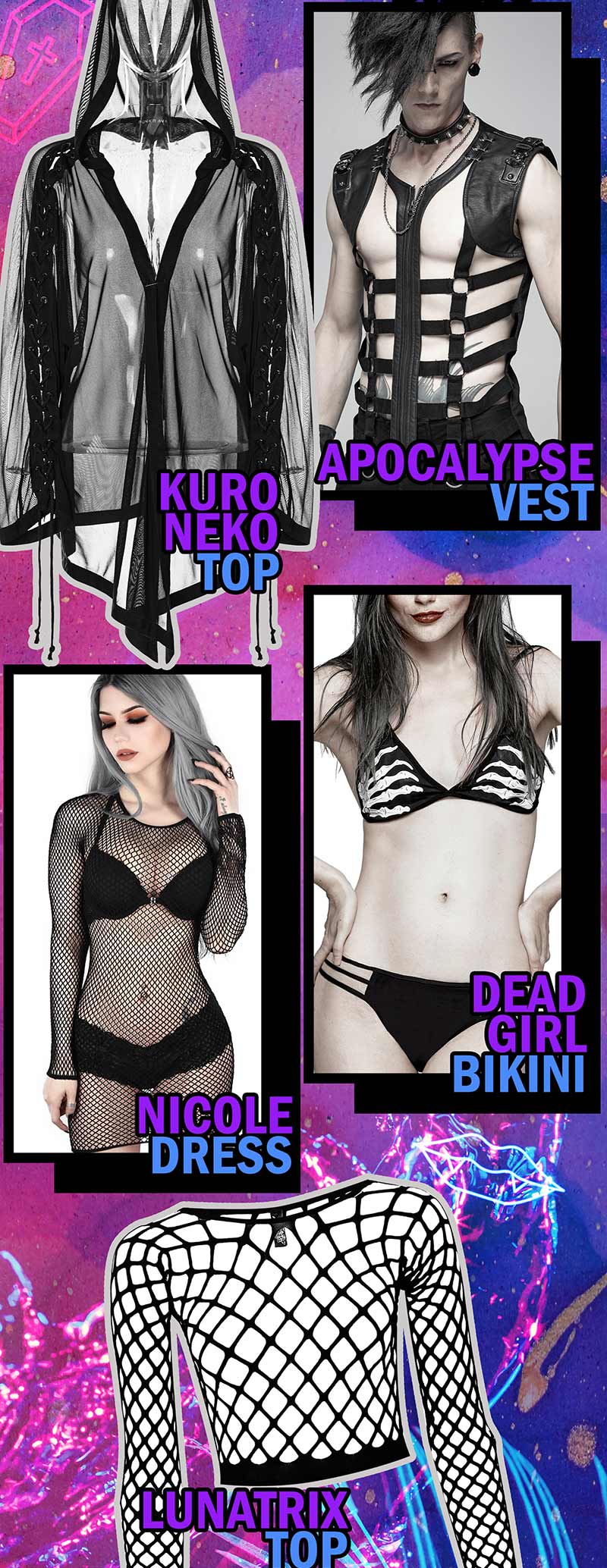 Mesh Gothic Party Wear