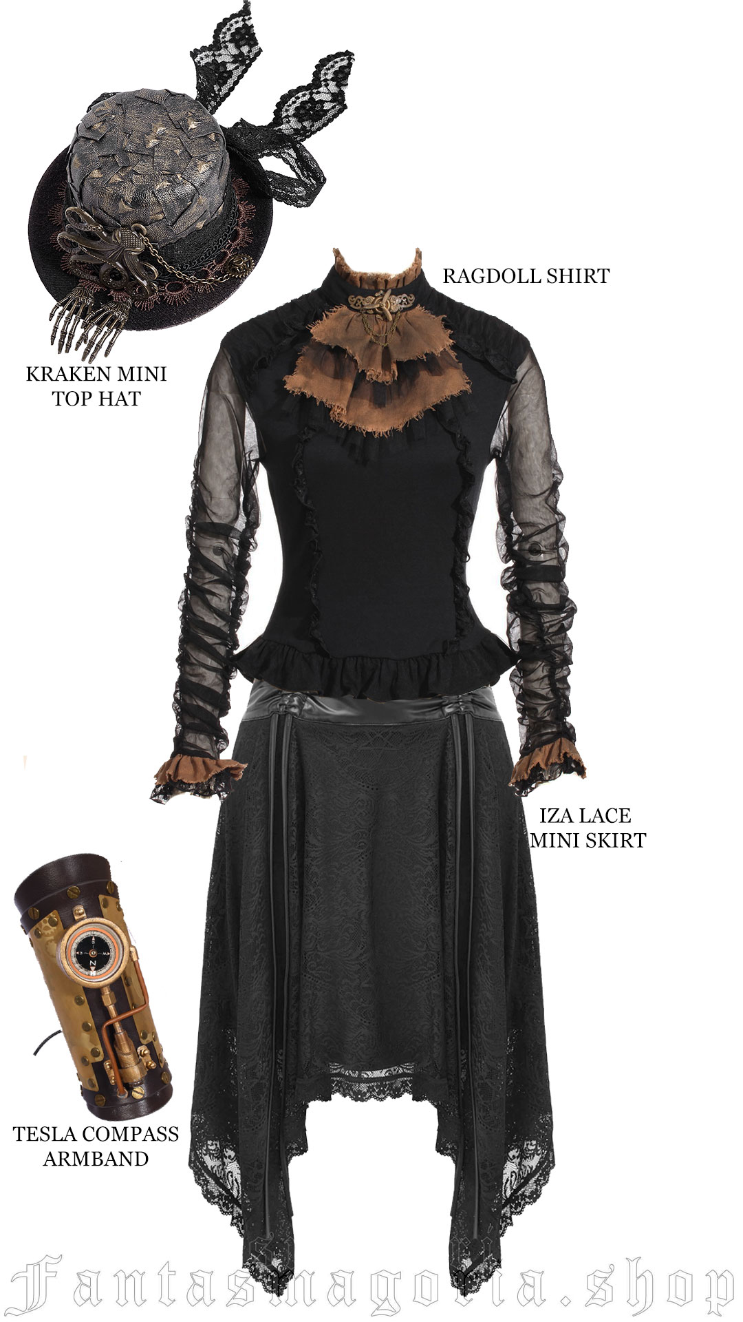 steampunk shirt skirt accessories